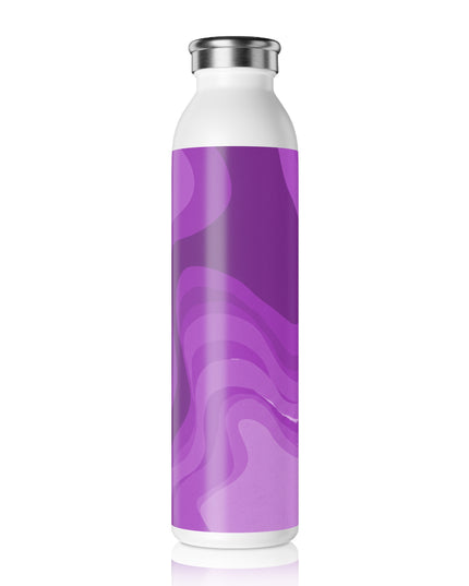 Wavey Purple Wavey Slim Water Bottle, 20 oz White