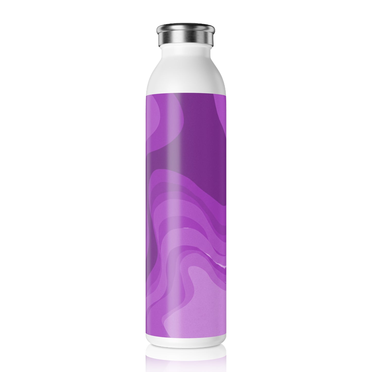 Wavey Purple Wavey Slim Water Bottle, 20 oz White