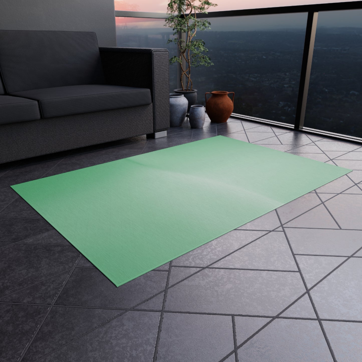 Mint Fade Outdoor Rug, 36" x 60"
