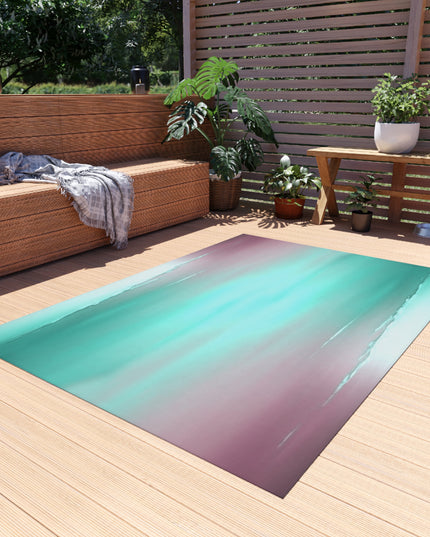 Green Sea Lavender Fog Outdoor Rug, 60" x 84"