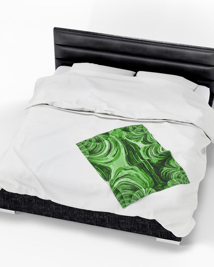 Uzi Spiral Mint Pastel Velveteen Plush Blanket, 30" x 40"