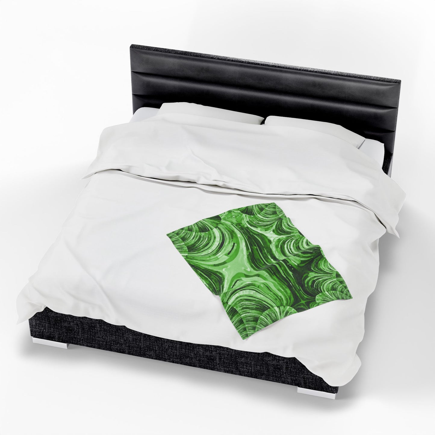 Uzi Spiral Mint Pastel Velveteen Plush Blanket, 30" x 40"