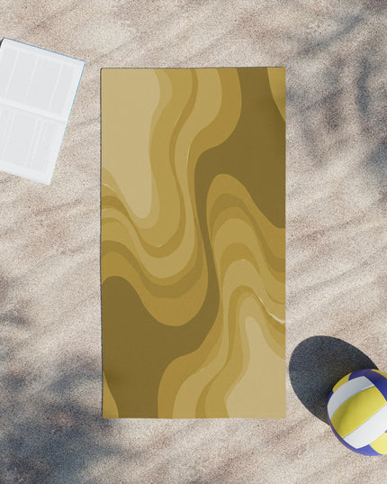 Brown Wavey Beach Towel, 24" x 44"
