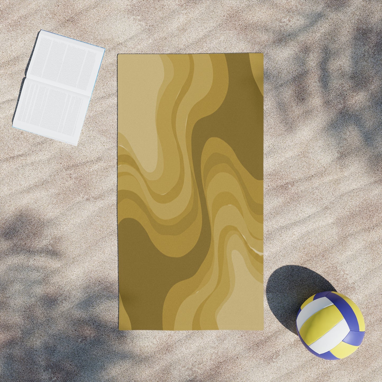 Brown Wavey Beach Towel, 24" x 44"