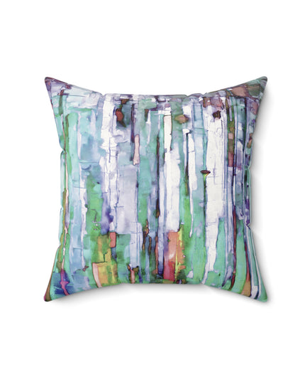 Striped Pastels 16" x 16" Faux Suede Square Pillow