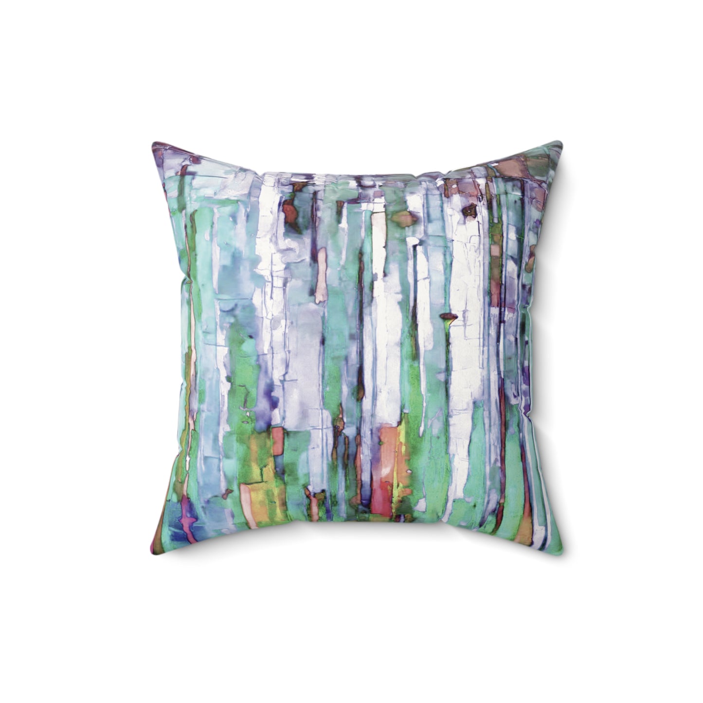 Striped Pastels 16" x 16" Faux Suede Square Pillow