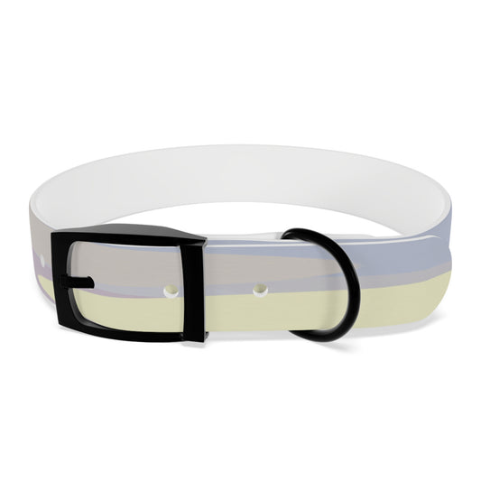 Pastel Soft Blue and Soft White Patches Medium Dog Collar