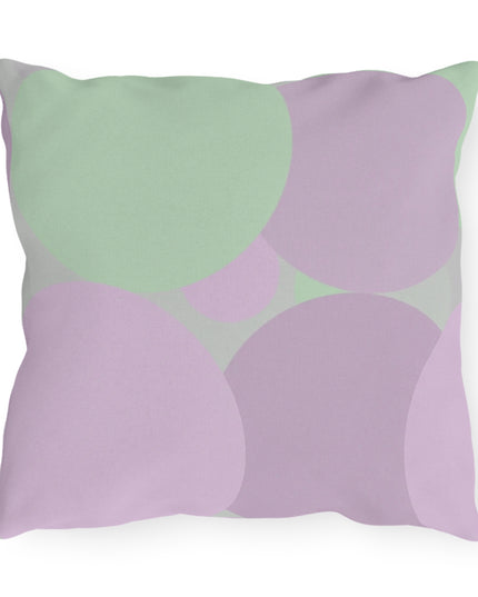 Pastel Lavender Purple and Soft Green Patches 16" x 16" Outdoor Pillows