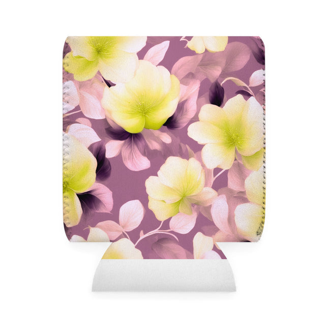 Lemon Blossom Floral Bunch 12 oz Can Cooler Sleeve