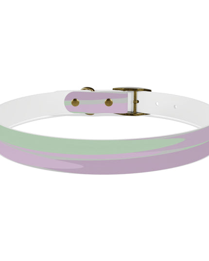 Pastel Lavender Purple and Soft Green Patches Extra Large Dog Collar