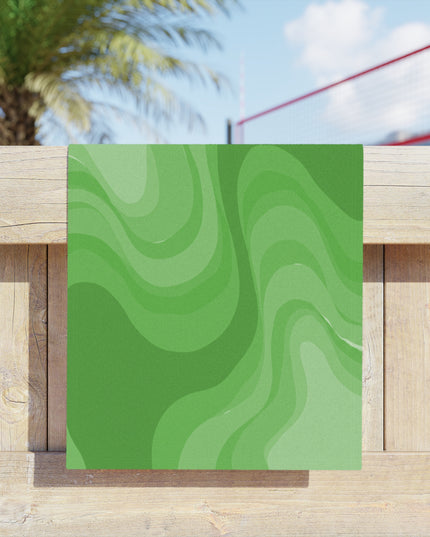 Greenie Meanie Wavey Beach Towel, 18" x 27"