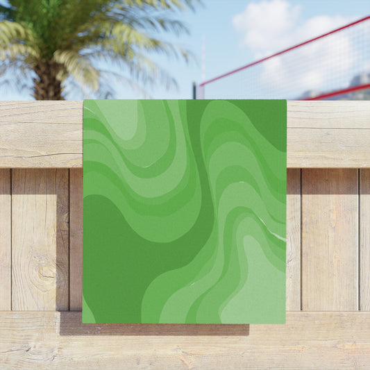 Greenie Meanie Wavey Beach Towel, 18" x 27"