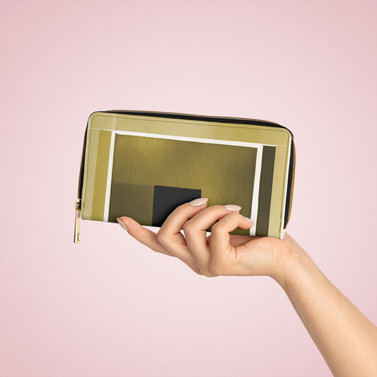 Tan Shadow Elegant Abstract Zipper Wallet - Stylish & Functional Accessory for Everyday Use