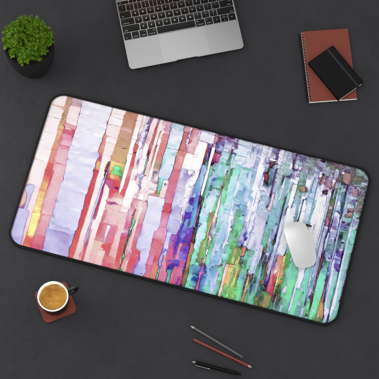 Striped Pastels 16" x 32" Desk Mat