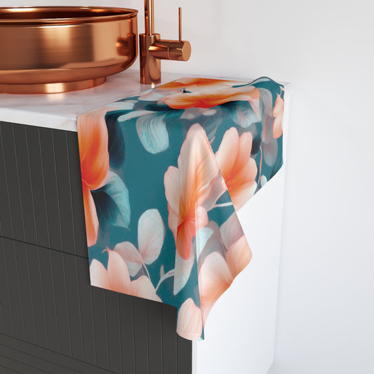 Orange Blossom Floral Bunch Hand Towel, 16" x 28"