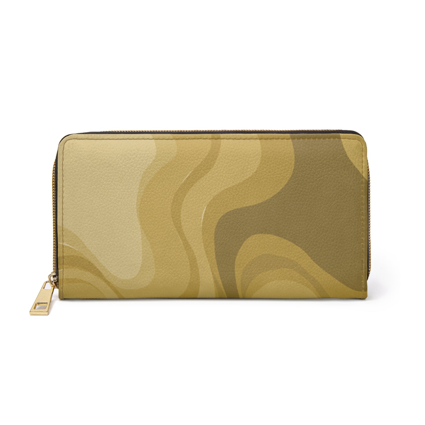 Brown Wavey Elegant Abstract Zipper Wallet - Stylish & Functional Accessory for Everyday Use