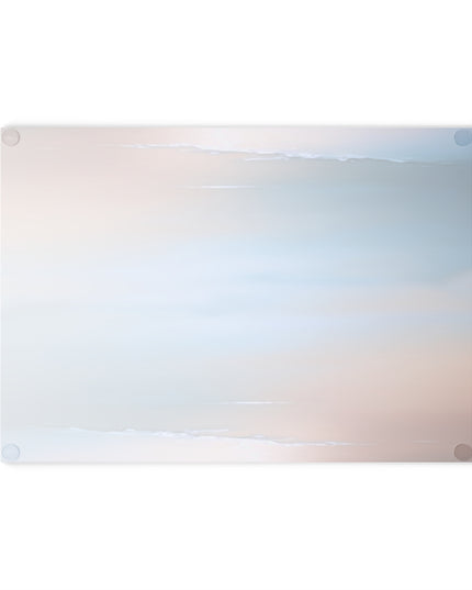 Blue Sea Peach Fog 8" x 11" Glass Cutting Board