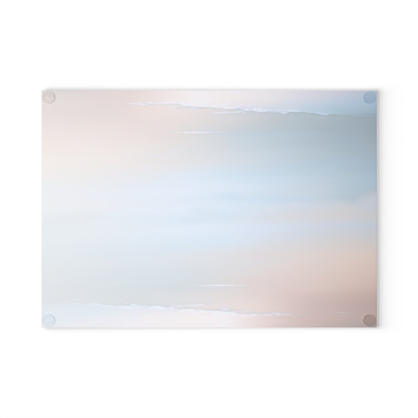 Blue Sea Peach Fog 8" x 11" Glass Cutting Board
