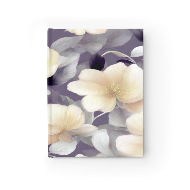 White Blush Floral Bunch Journal - 128 Ruled Line pages, 5" x 7"
