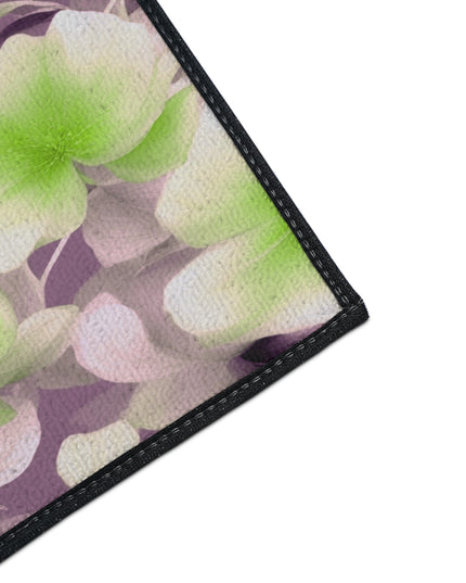 Lime Lavender Floral Bunch Heavy Duty Floor Mat, 18" x 27"