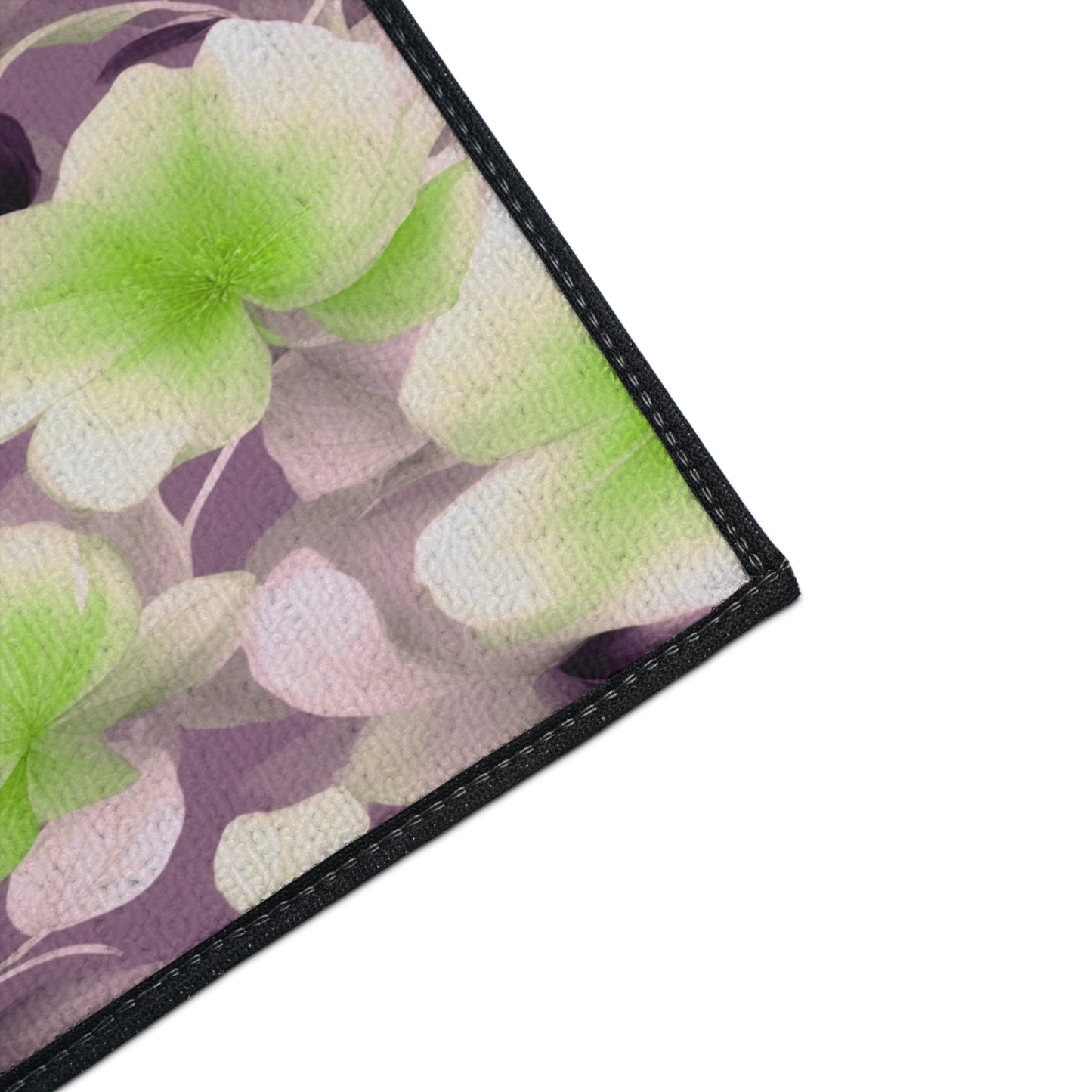 Lime Lavender Floral Bunch Heavy Duty Floor Mat, 18" x 27"