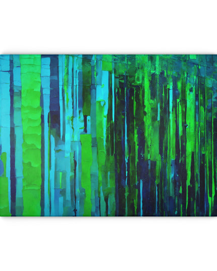 Striped Blue Green 11" x 15" Glass Cutting Board
