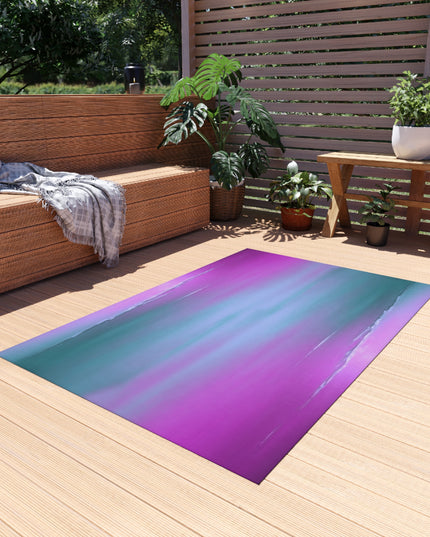 Dark Blue Green Sea Purple Fog 48" x 72" Outdoor Rug