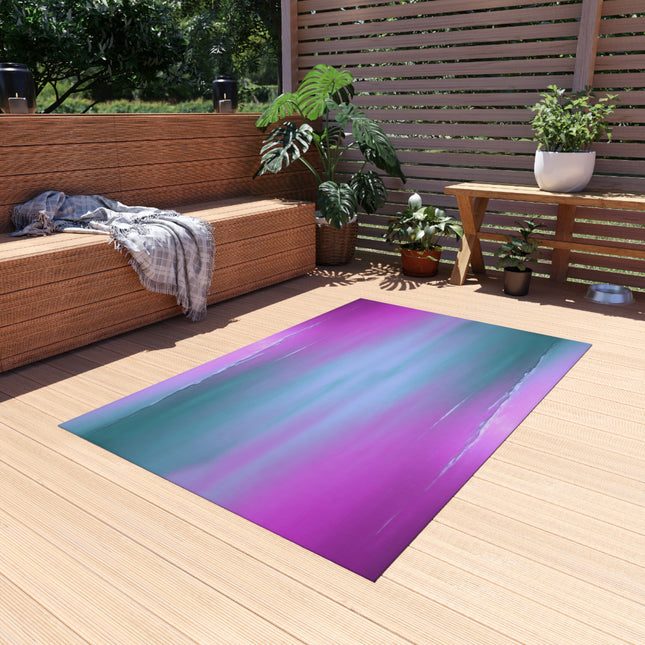 Dark Blue Green Sea Purple Fog 48" x 72" Outdoor Rug