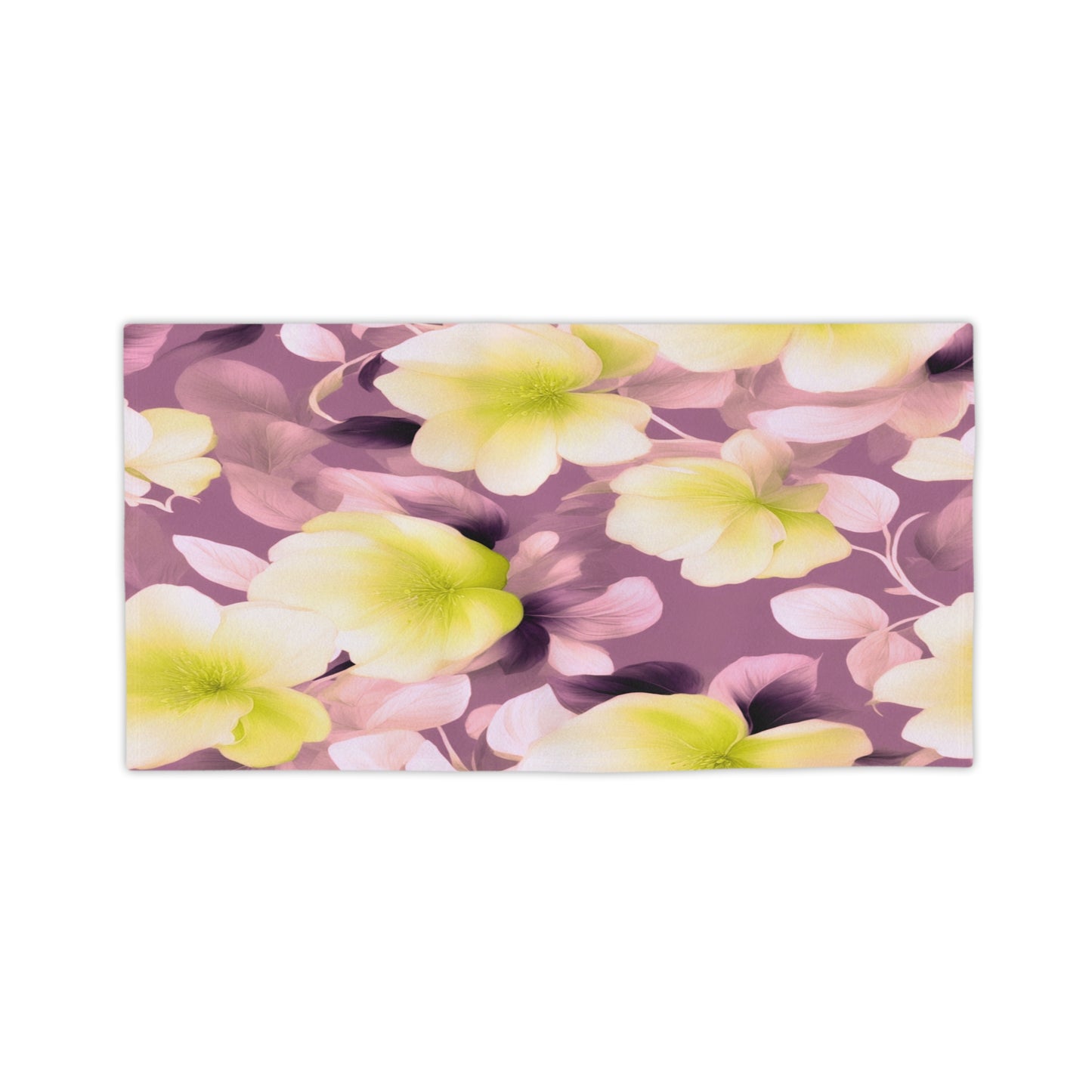 Lemon Blossom Floral Bunch Beach Towel, 24" x 44"