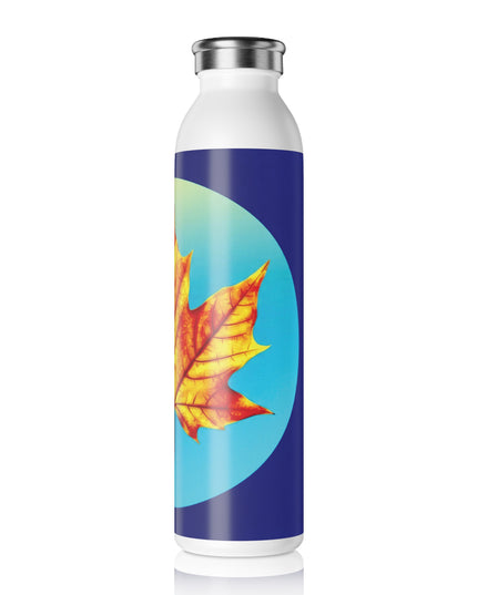 Alpha Maple Leaf Slim Water Bottle, 20 oz White