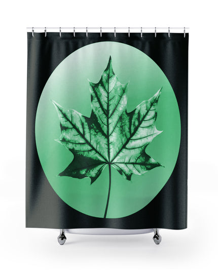 Mint Green Maple Leaf Shower Curtains, 71" x 74"