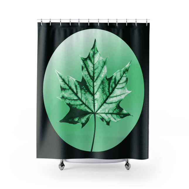 Mint Green Maple Leaf Shower Curtains, 71" x 74"