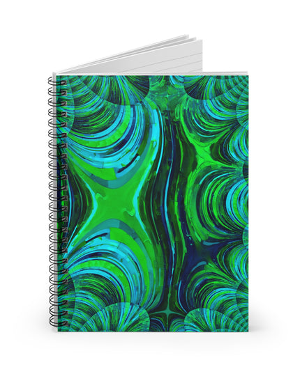 Uzi Spiral Blue Green Spiral Notebook - Ruled Line, 6" x 8", 118 pages
