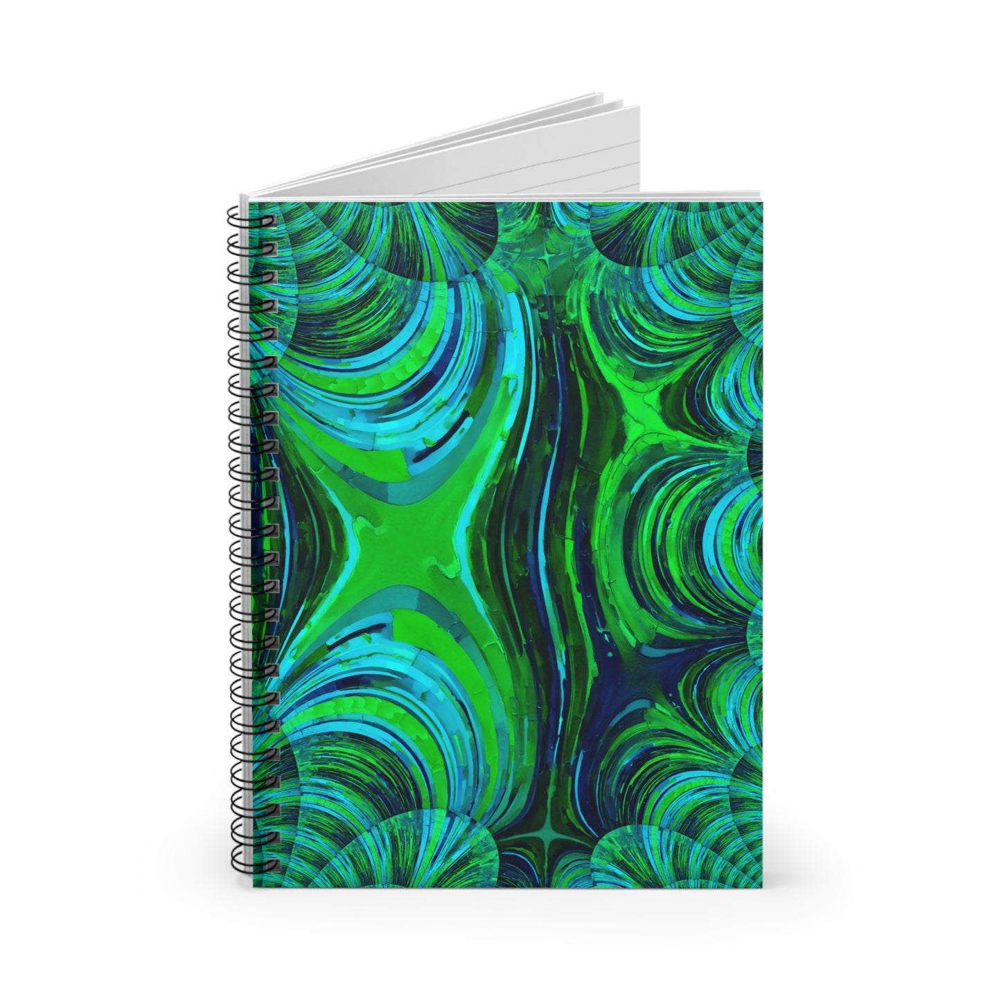 Uzi Spiral Blue Green Spiral Notebook - Ruled Line, 6" x 8", 118 pages