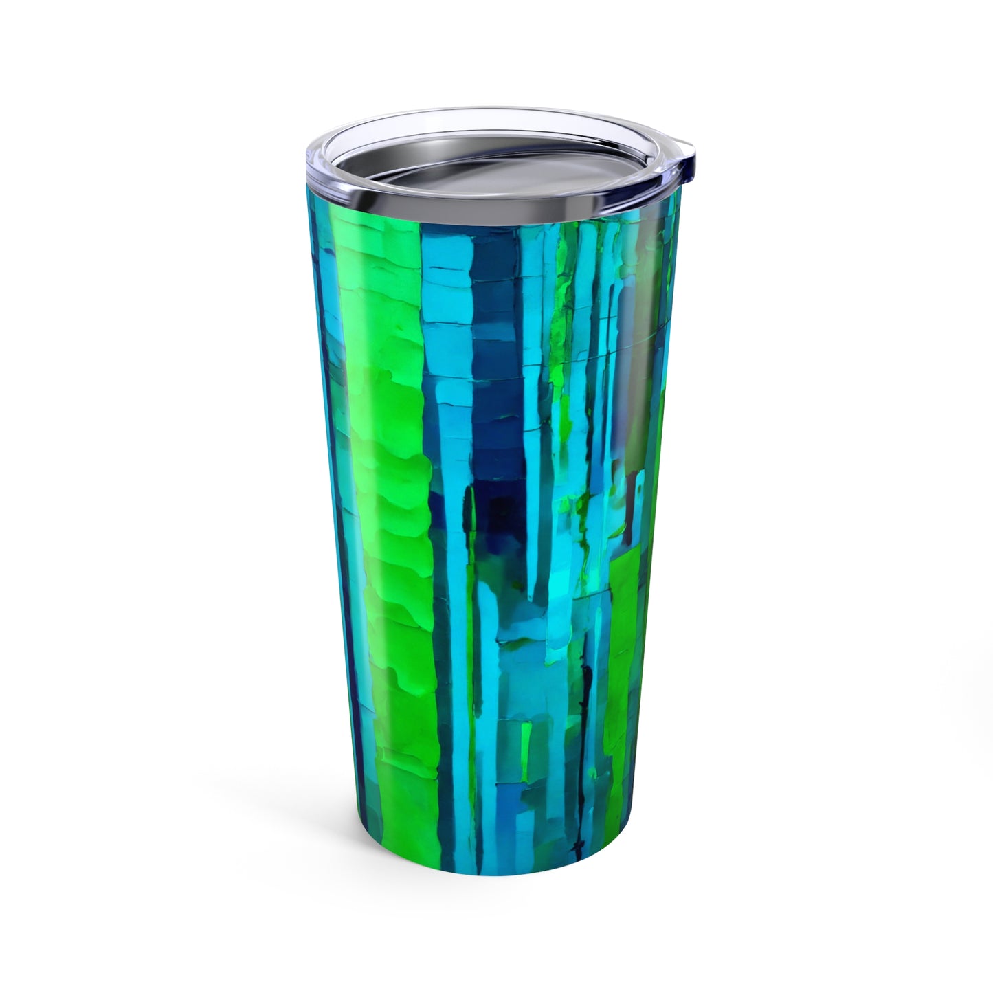 Striped Blue Green Tumbler 20oz