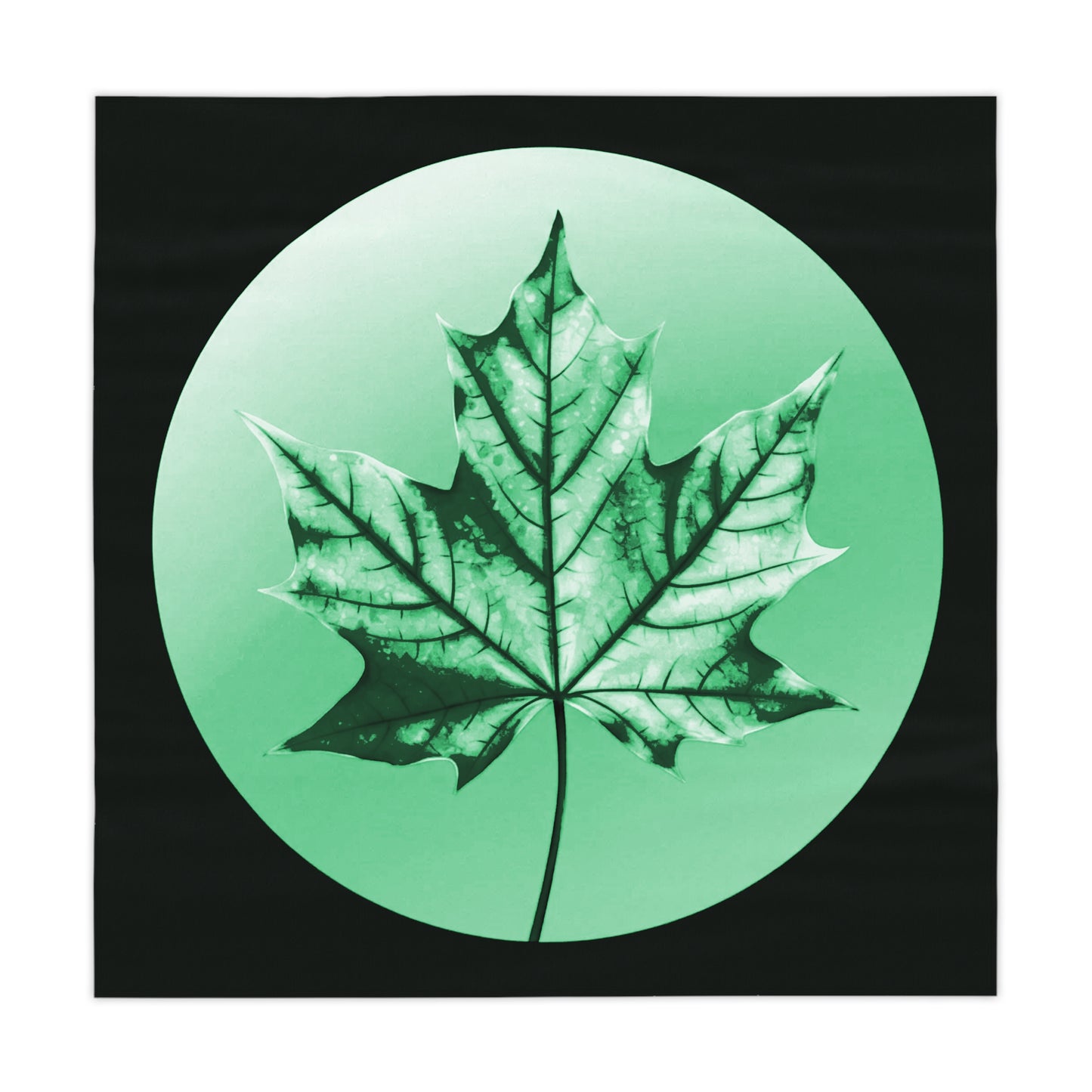 Mint Green Maple Leaf Tablecloth, 55" x 55"
