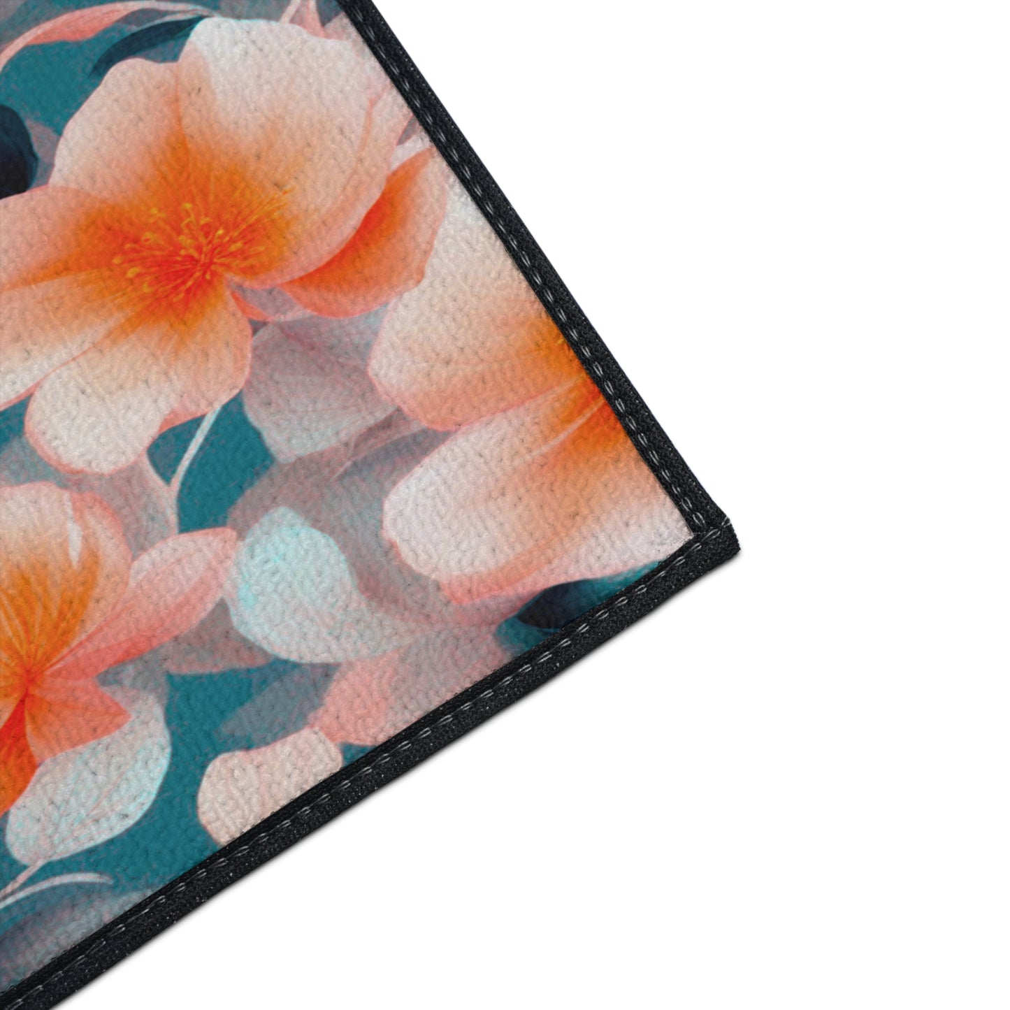Orange Blossom Floral Bunch Heavy Duty Floor Mat, 18" x 27"