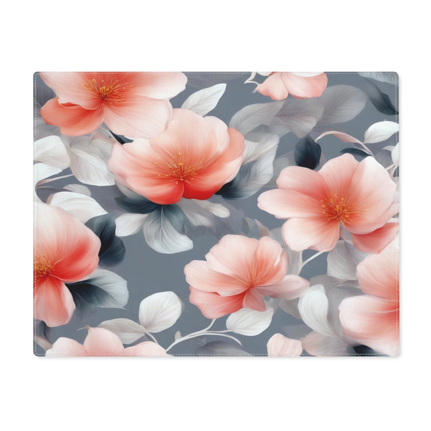 Red Blossom Floral Bunch Placemat, 1 pc