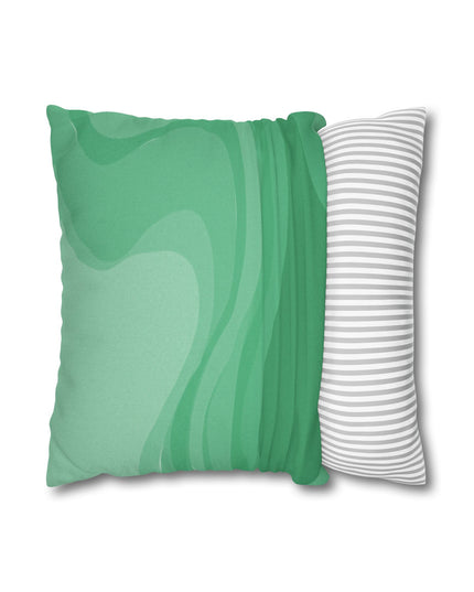 Mint Green Wavey Spun Polyester Square Pillowcase, 14" x 14"