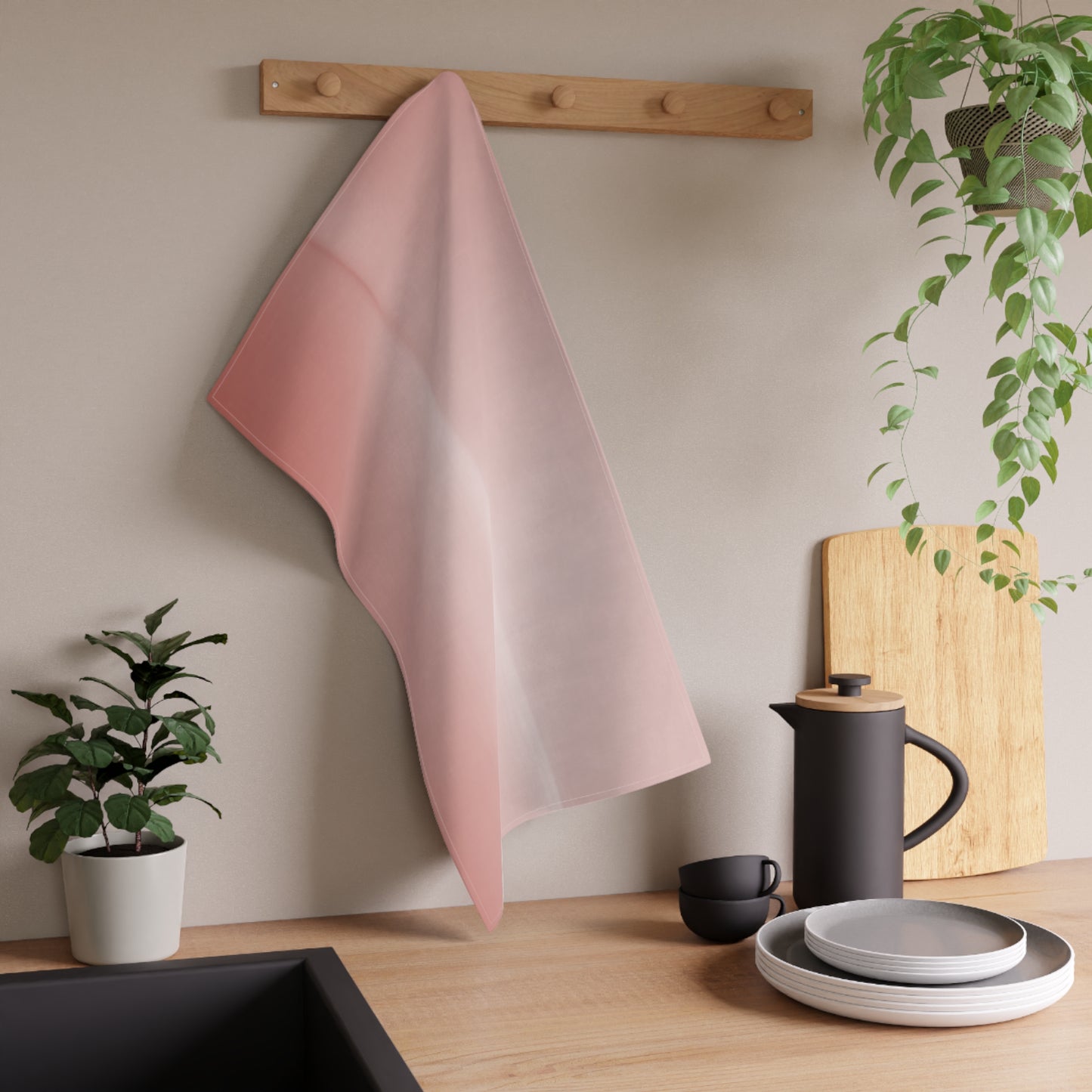 Rose Red Fade Tea Towels (cotton, poly), 18" x "30