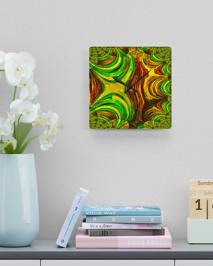 Uzi Spiral Beta Acrylic Wall Clock, Round or Square, 10.75" x 10.75"