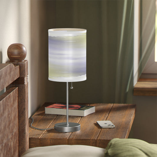Lavender Sea Golden Fog Table Lamp on a White or Silver Stand, US|CA plug