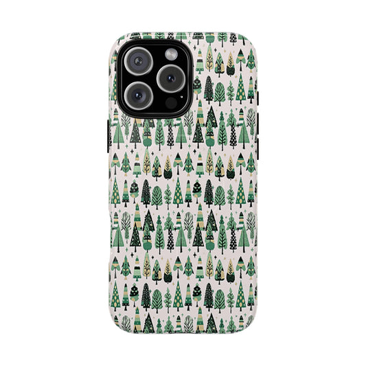 Mini Vintage Green Trees Iphone 16 Pro Max Tough Magnetic Cases