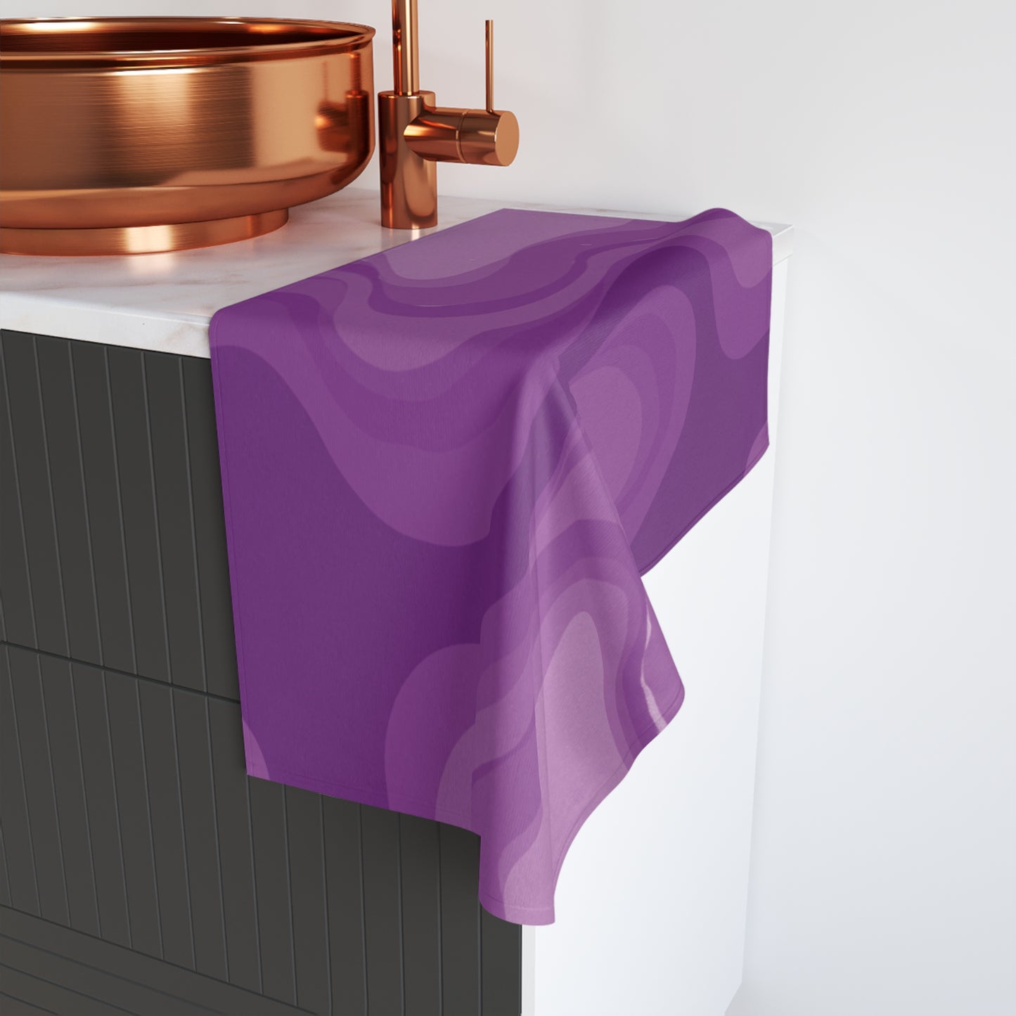 Wavey Purple Wavey Hand Towel, 16" x 28"