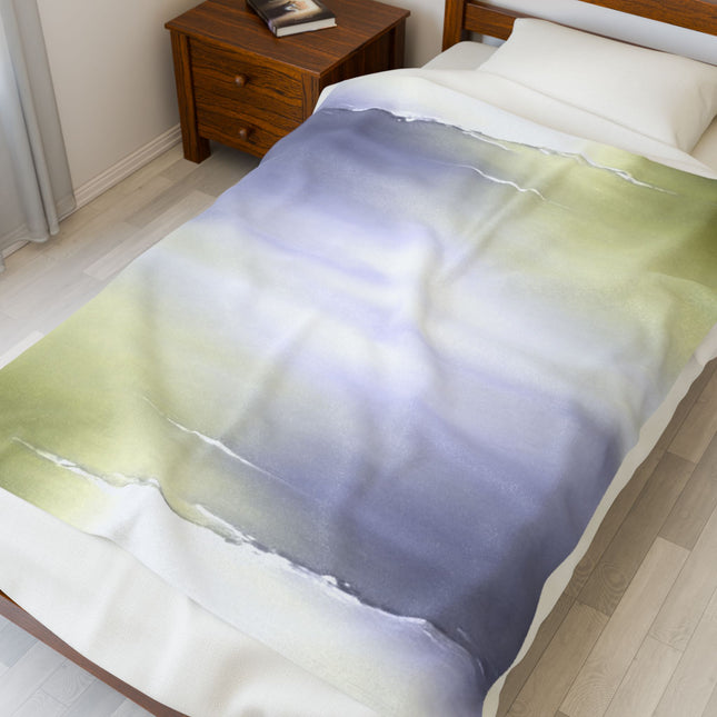 Lavender Sea Golden Fog Velveteen Plush Blanket, 50" x 60"