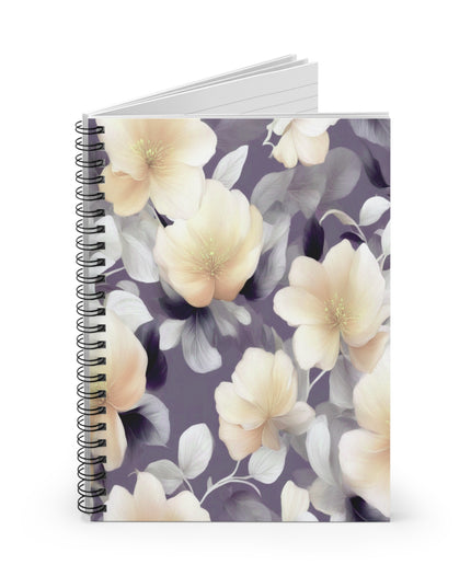 White Blush Floral Bunch Spiral Notebook - Ruled Line, 6" x 8", 118 pages