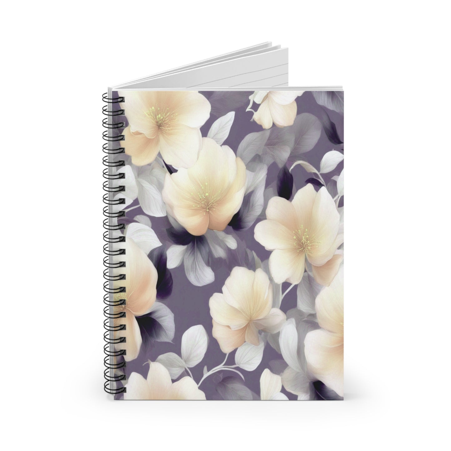 White Blush Floral Bunch Spiral Notebook - Ruled Line, 6" x 8", 118 pages
