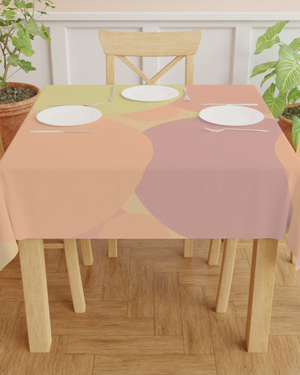 Pastel Hot Peach Patches Tablecloth, 55" x 55"