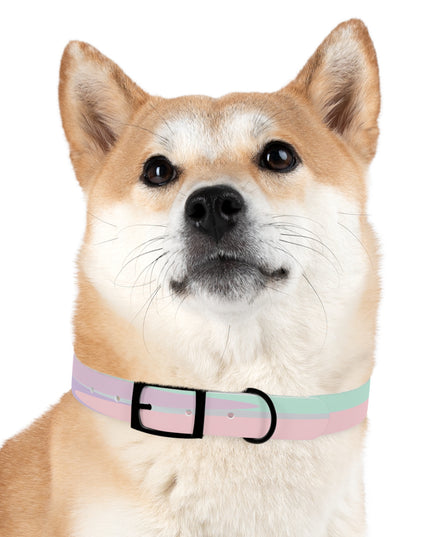 Pastel Peach and Soft Green Patches Extra Large Dog Collar