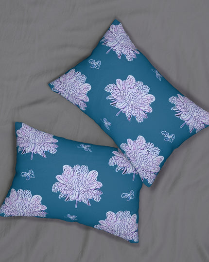 Lavender Floral Butterflies Spun Polyester Lumbar Pillow, 20" x 14"